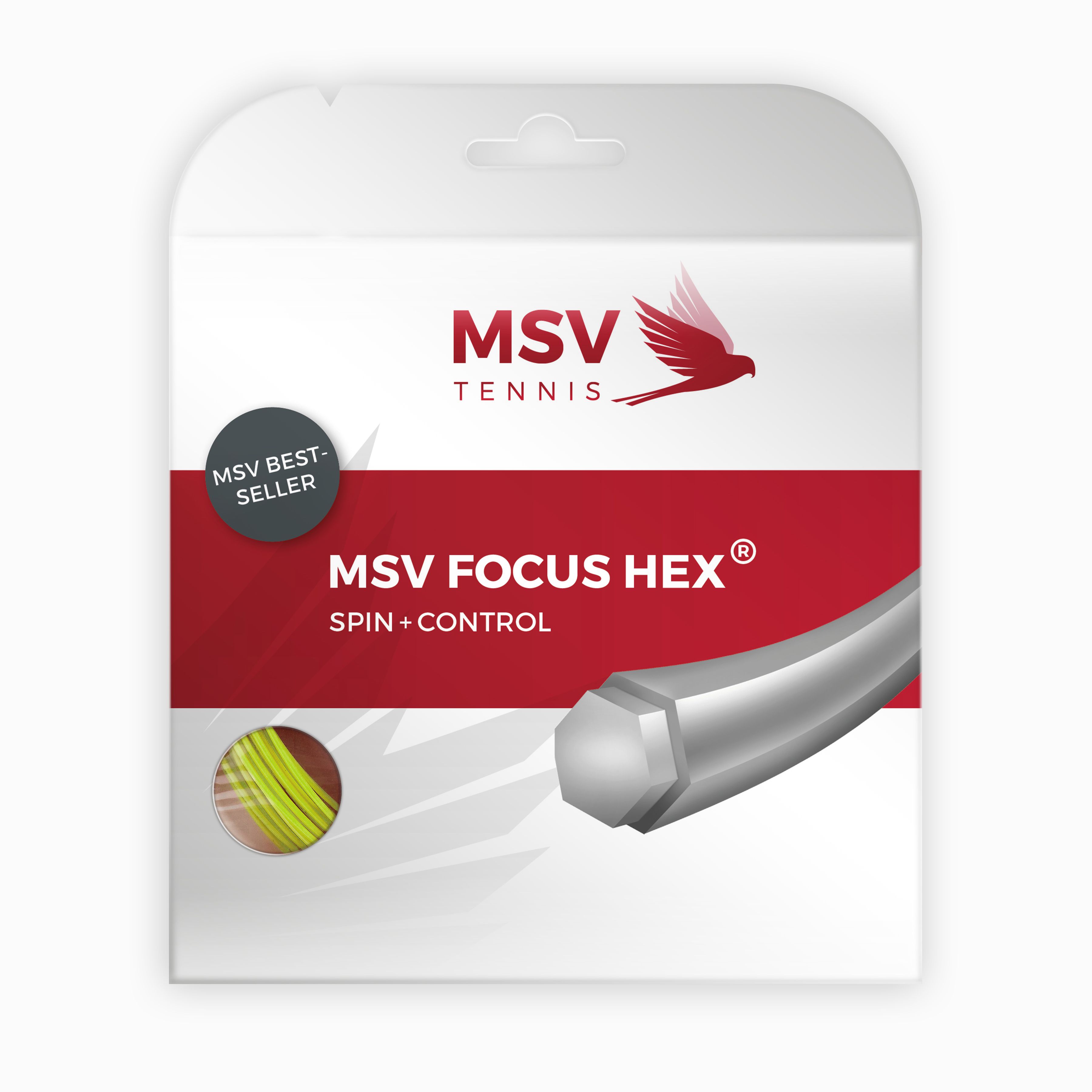 MSV Focus HEX® Tennis String 12m 1,18mm neon yellow